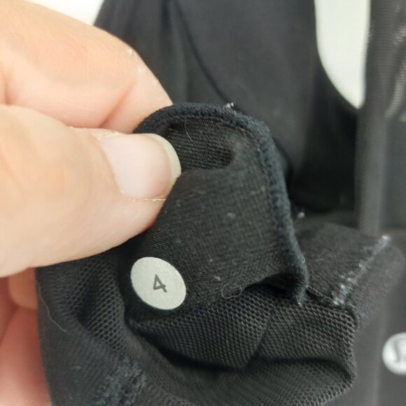 Lululemon Athletica Black Tank Top with Mesh Strap Size 4 - Picture 5 of 5